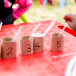 Counting using toilet rolls and straws